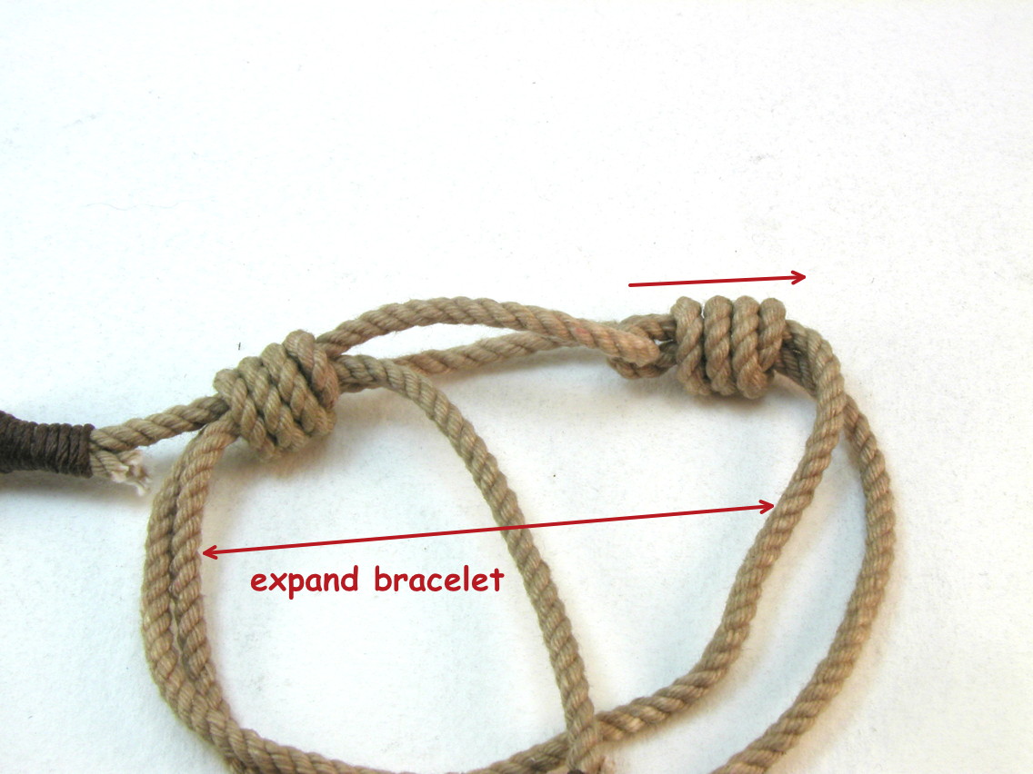 Knots and fiber bracelets how to adjust the slipknot rope bracelet