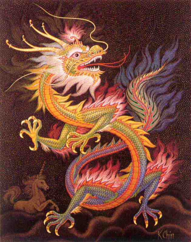 Chinese Dragons Fighting