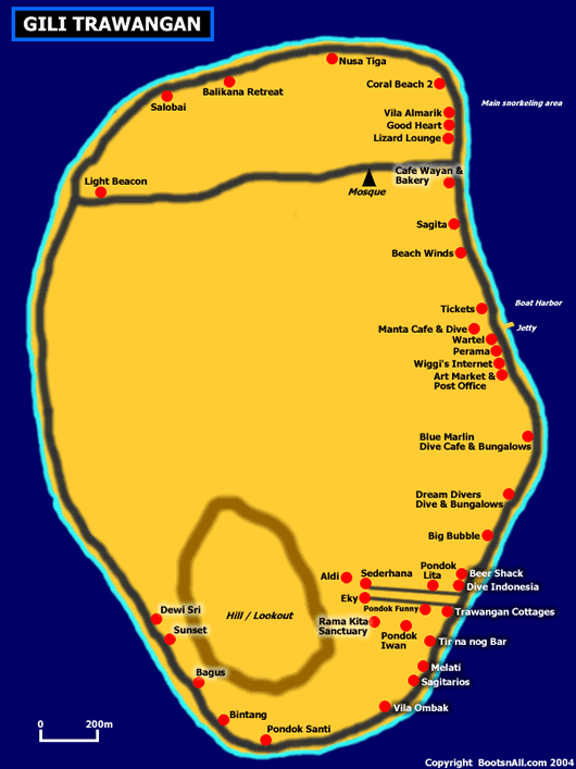 Mapa Gili Trawangan