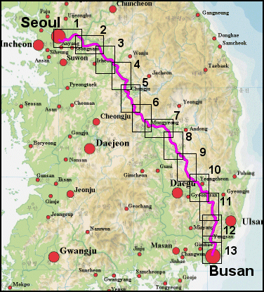 Seoul To Busan Map Couch On Wheels: Seoul To Busan Cycling Tour - Part One