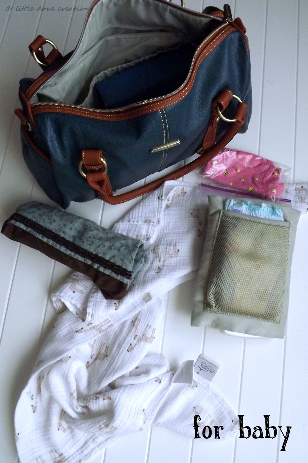 Little Dove Creations what's in my diaper bag