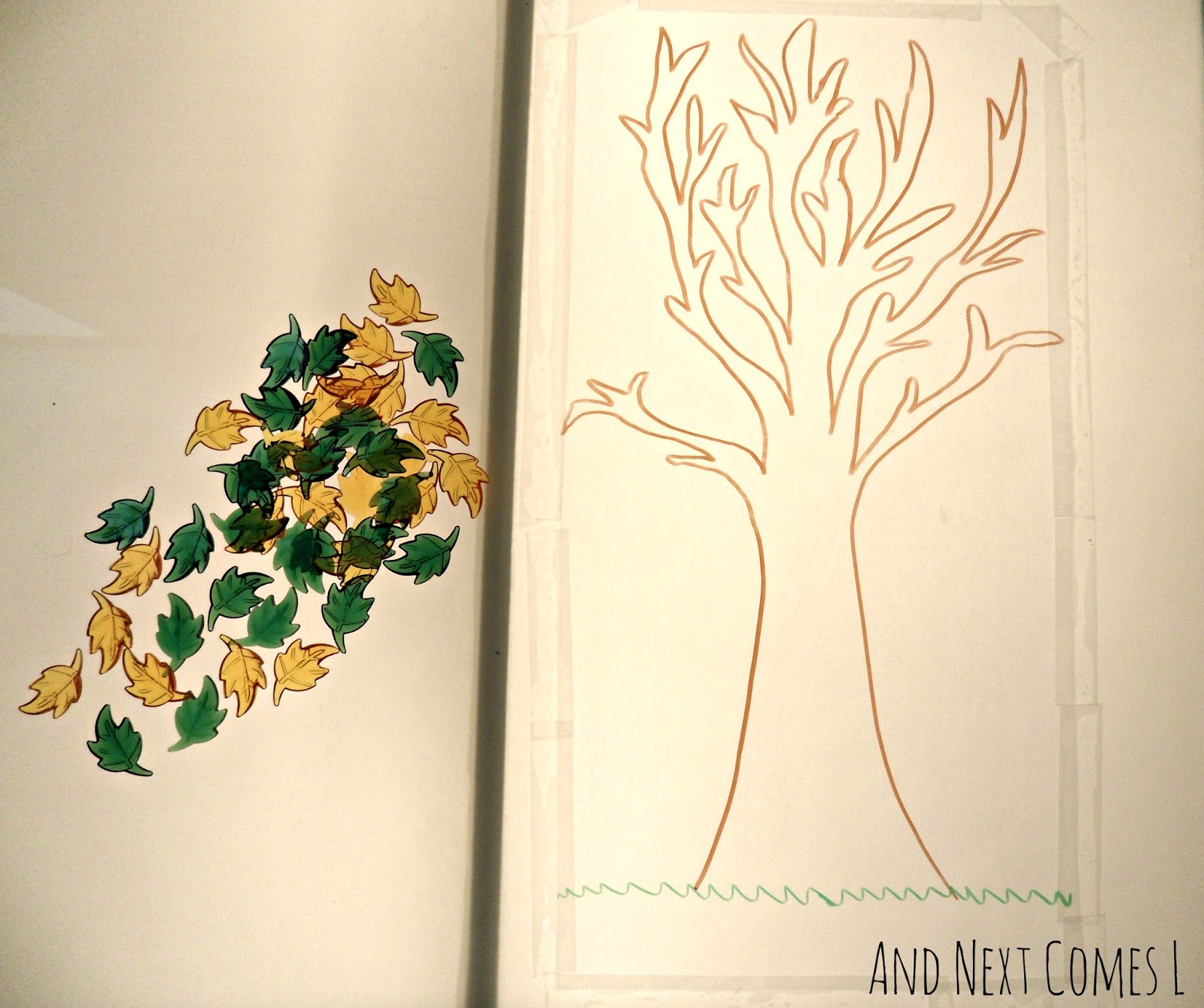 And Next Comes L Sticky Fall Tree Light Table Activity