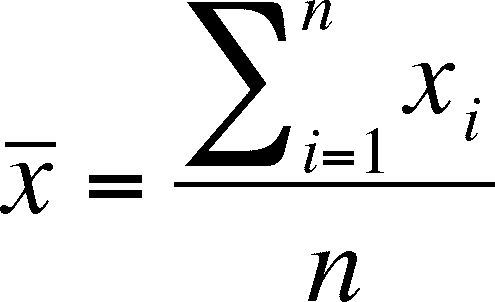 mean bar formula sample math computation central small average statistics sigma sum data tendency ungrouped when tendencies mu respect use