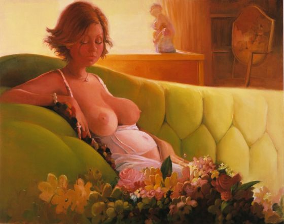 Lisa Yuskav pinturas mulheres voluptuosas poses sexuais