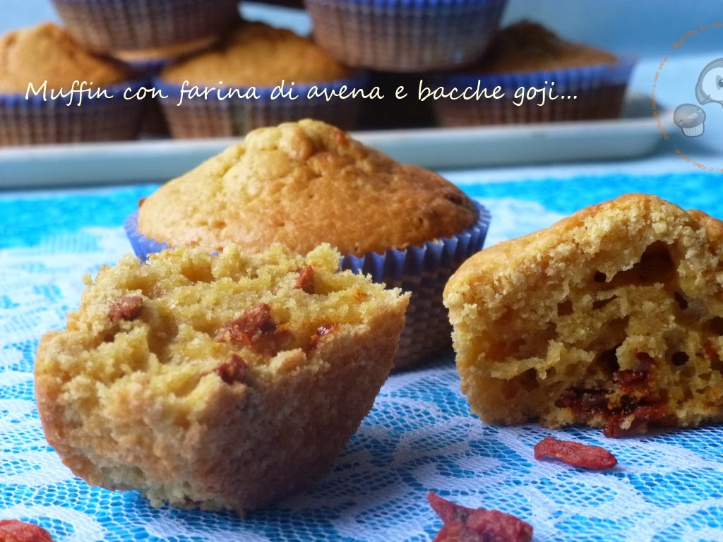 Muffin con farina di avena e bacche di Goji per una colazione ricca di