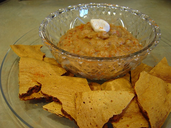chips and bean dip