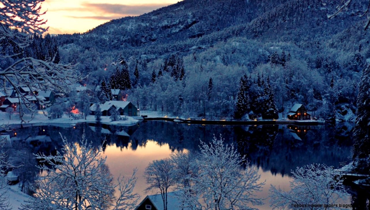 Download Snow Village Wallpaper in 1366x768 Resolution Download Snow Village Wallpaper in 1366x768 Resolution