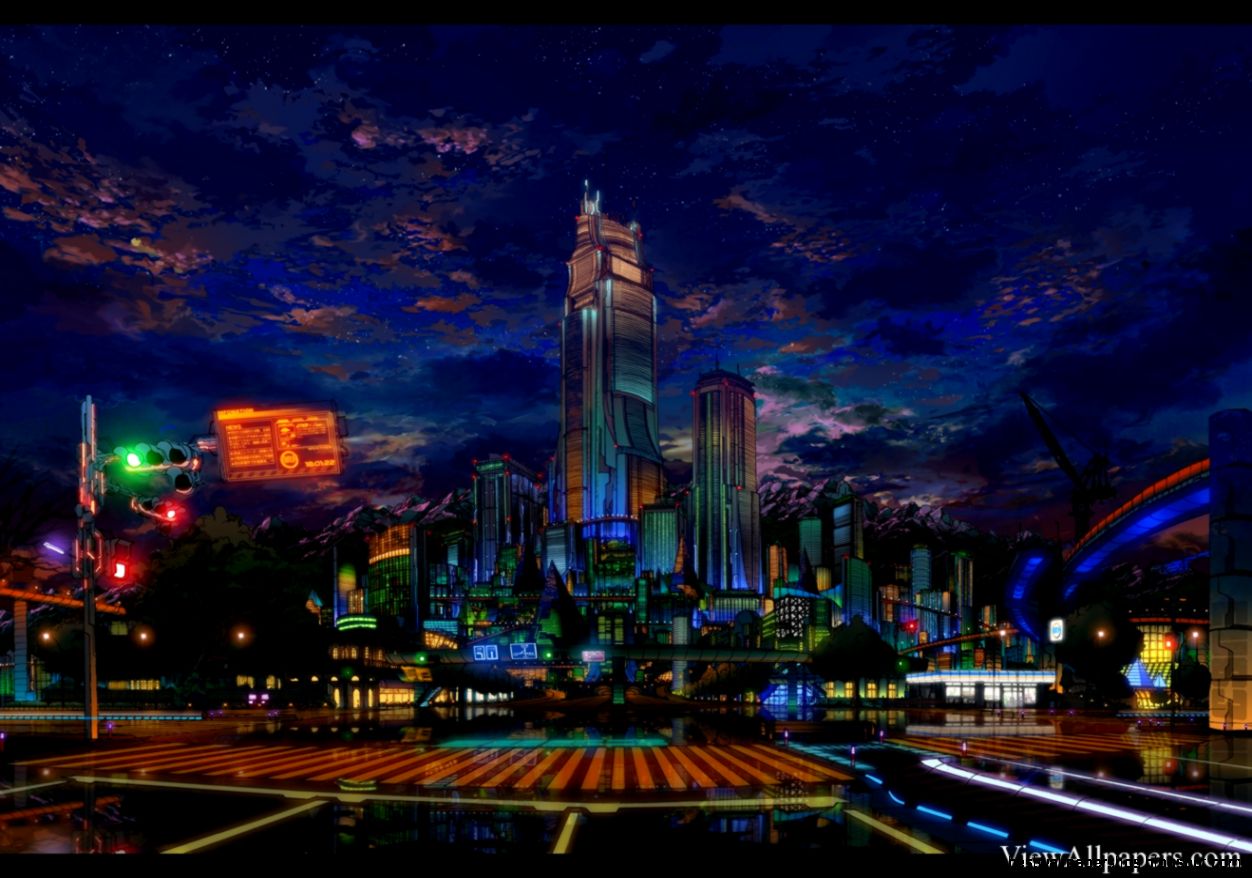 Anime Night City Scenery Anime Night City Scenery