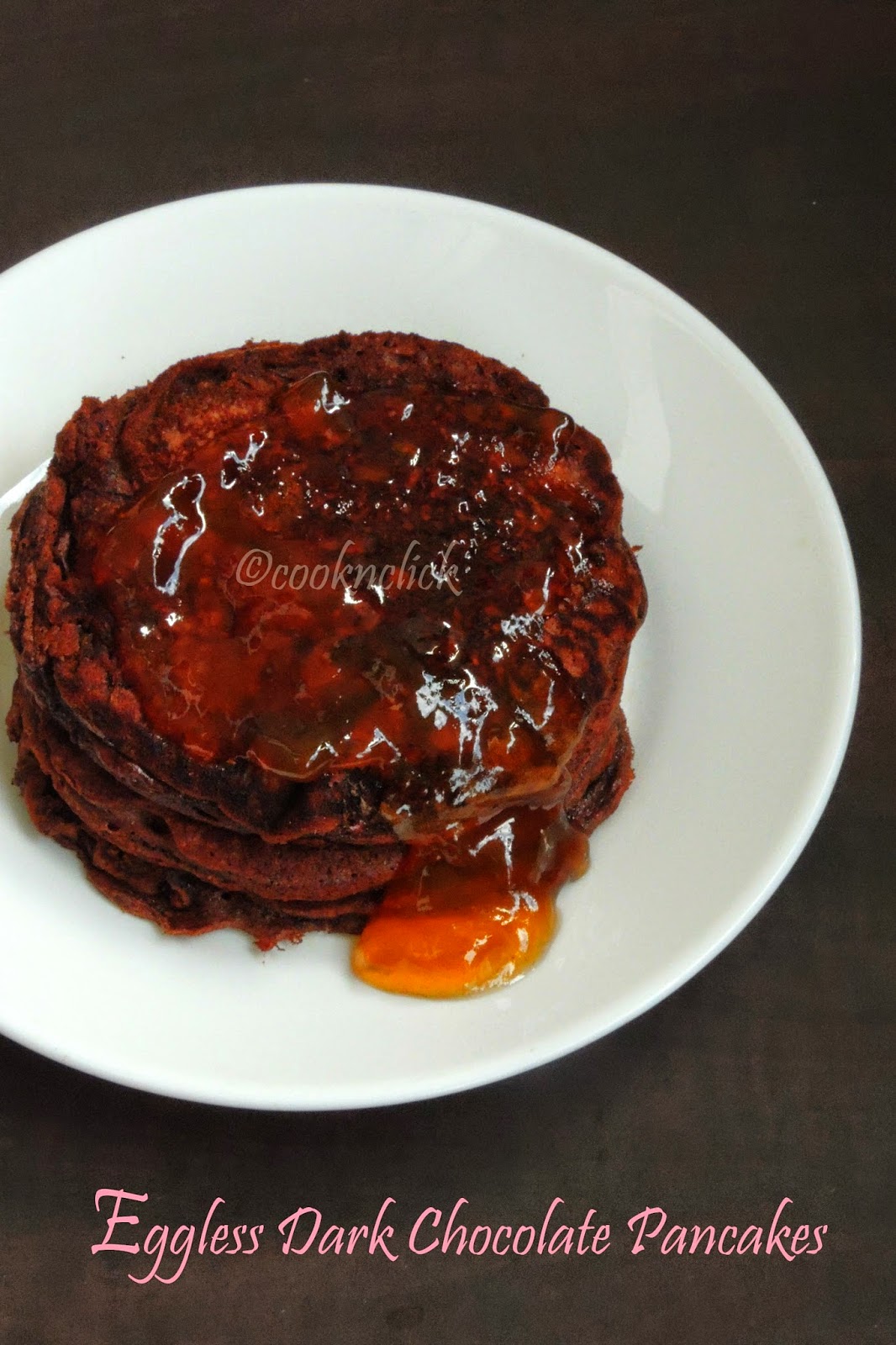 Eggless Dark Chocolate Pancakes Cook N Click