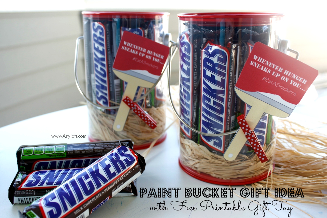 Paint Bucket Treat Gift Idea + Free Printable Paint Brush Gift Tag Any Tots