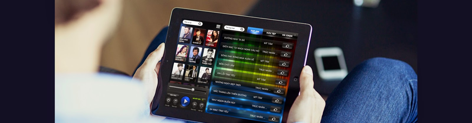 Đầu karaoke chọn bài hát bằng ipad, smatphone, màn hình cảm ứng giá rẻ