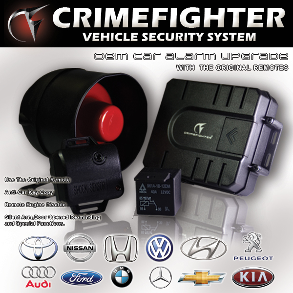 CrimeFighter CRIME FIGHTER Vehicle Security OEM Upgrade Car Alarm System