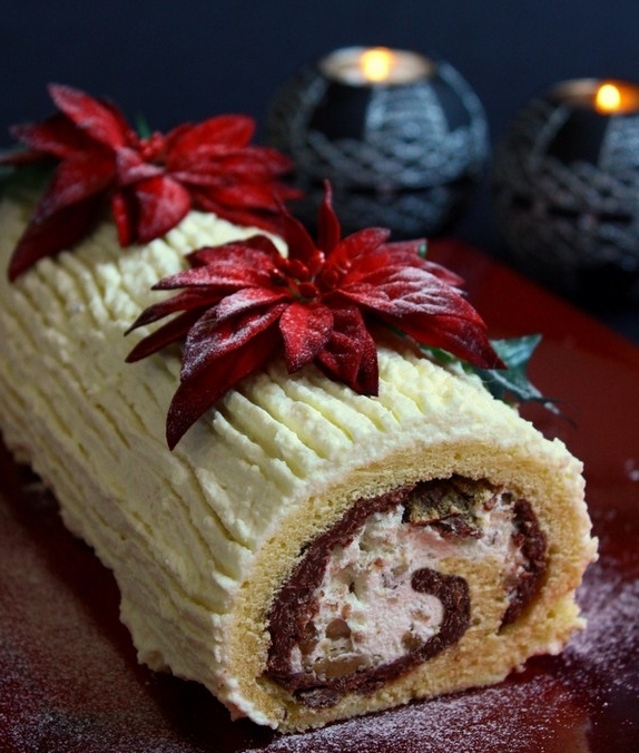 Tronchetto Di Natale Per 20 Persone.La Buche De Noel Miel Ricotta