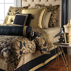 Bed of Elegant Neutrals with BLACK