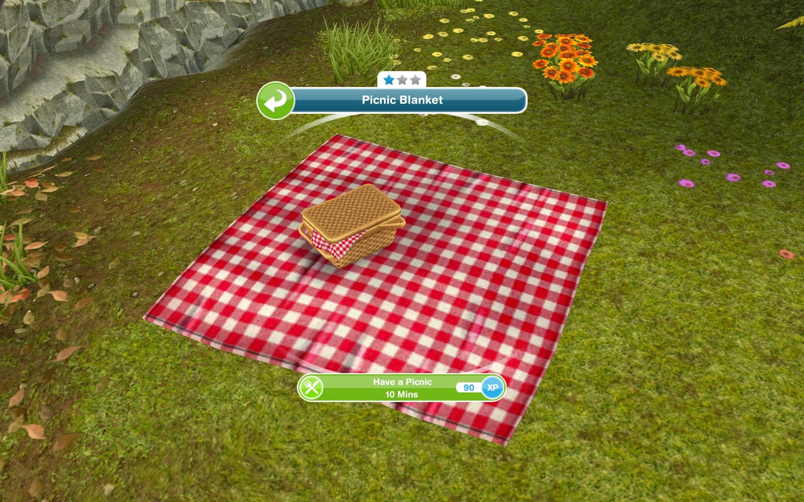 Sims Freeplay Quests and Tips Outdoors Opening the picnic area