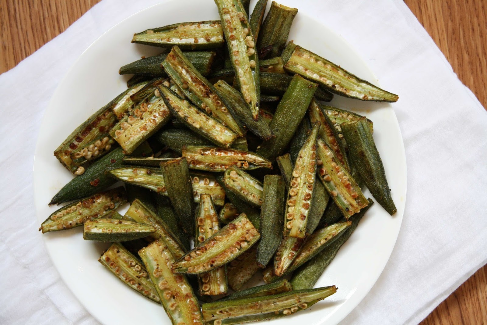 This and That Spiced Roasted Okra