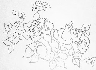 الرسم على القماش Risco+desenho+para+pintar+rosas+e+hort%C3%AAnsias+em+tecido