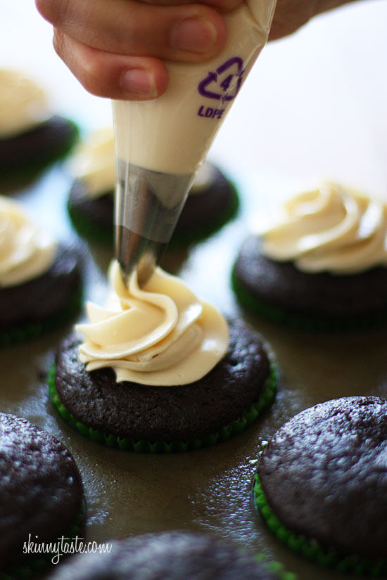 Chocolate Stout Cupcakes with Bailey's Irish Cream Cheese