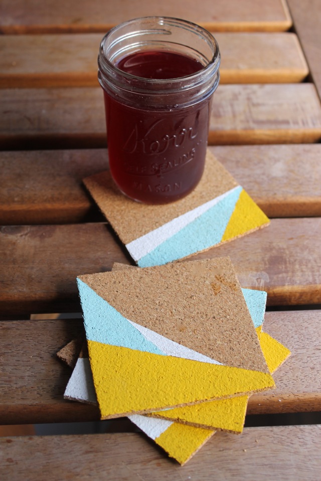 Ladyface Blog DIY Painted Cork Coasters