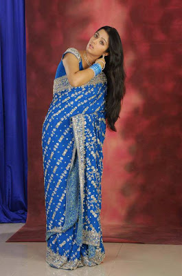 Tollywood Actress Charmi Blue Saree Photos