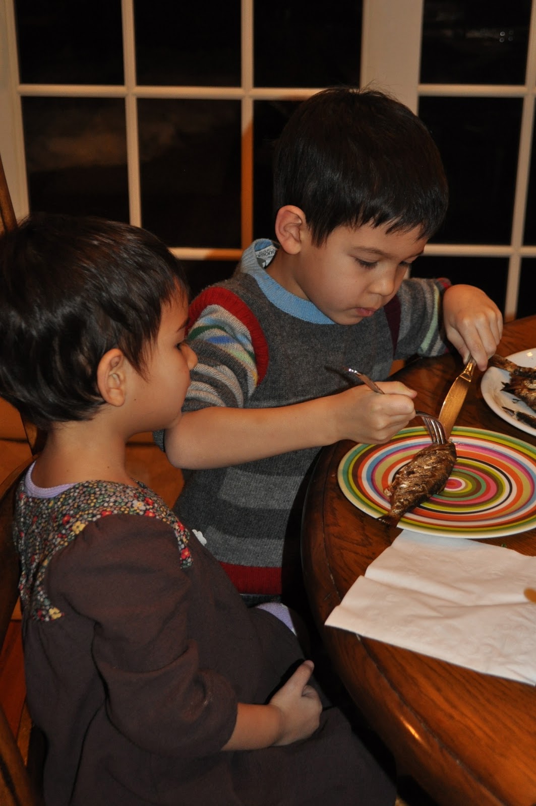 The Jamas Family Sardine Eating Kids