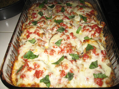 Eggplant parm fresh out of the oven