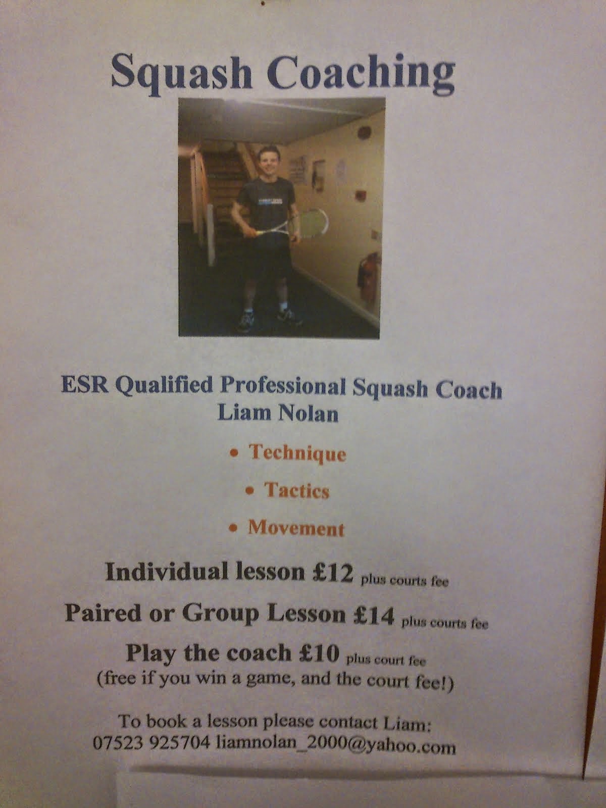 SQUASH COACHING