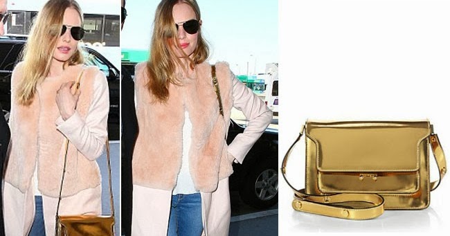 WHAT SHE WORE: Kate Bosworth with gold shoulder Marni bag and white Aldo  pumps at LAX on February 10 ~ I want her style - What celebrities wore and  where to buy