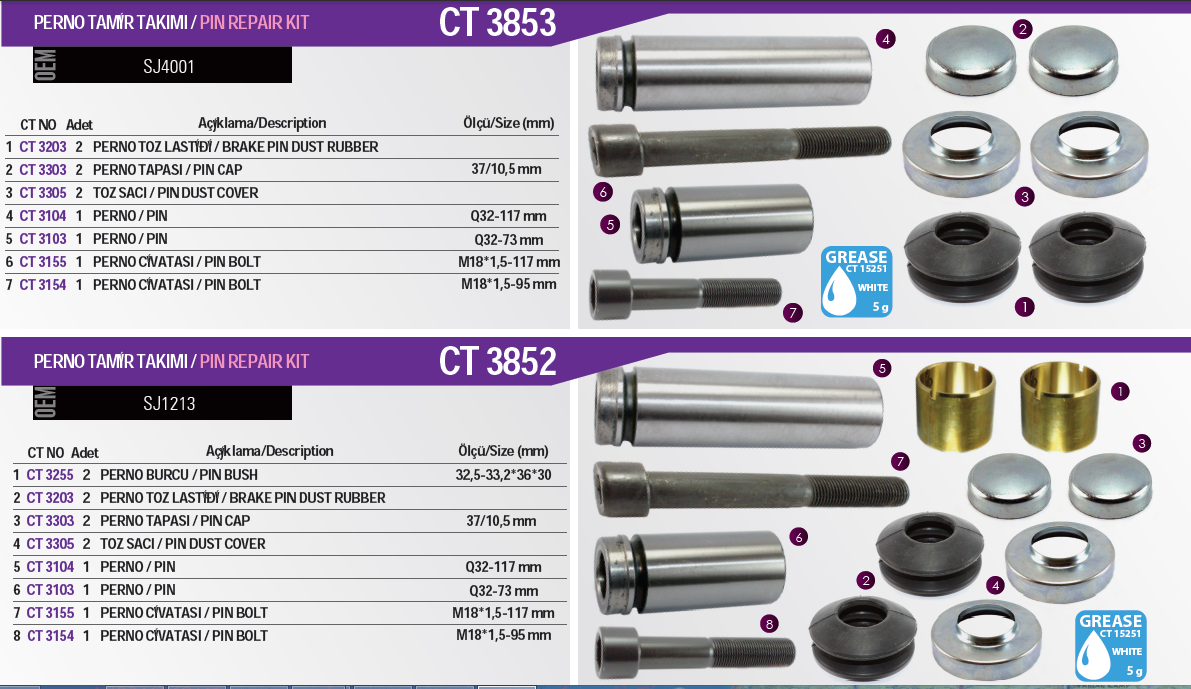 Continual Brake Caliper Repair Kits For Truck Bus and Van KNORR TYPE