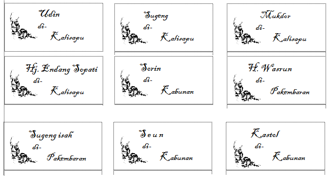Word Place Cards Template