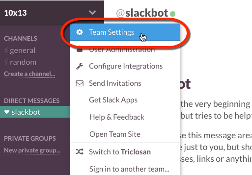 slack post message slack post message
