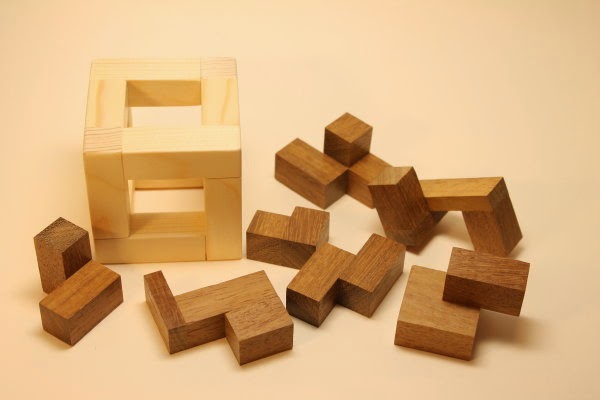 rompecabezas cubo de madera 7 piezas