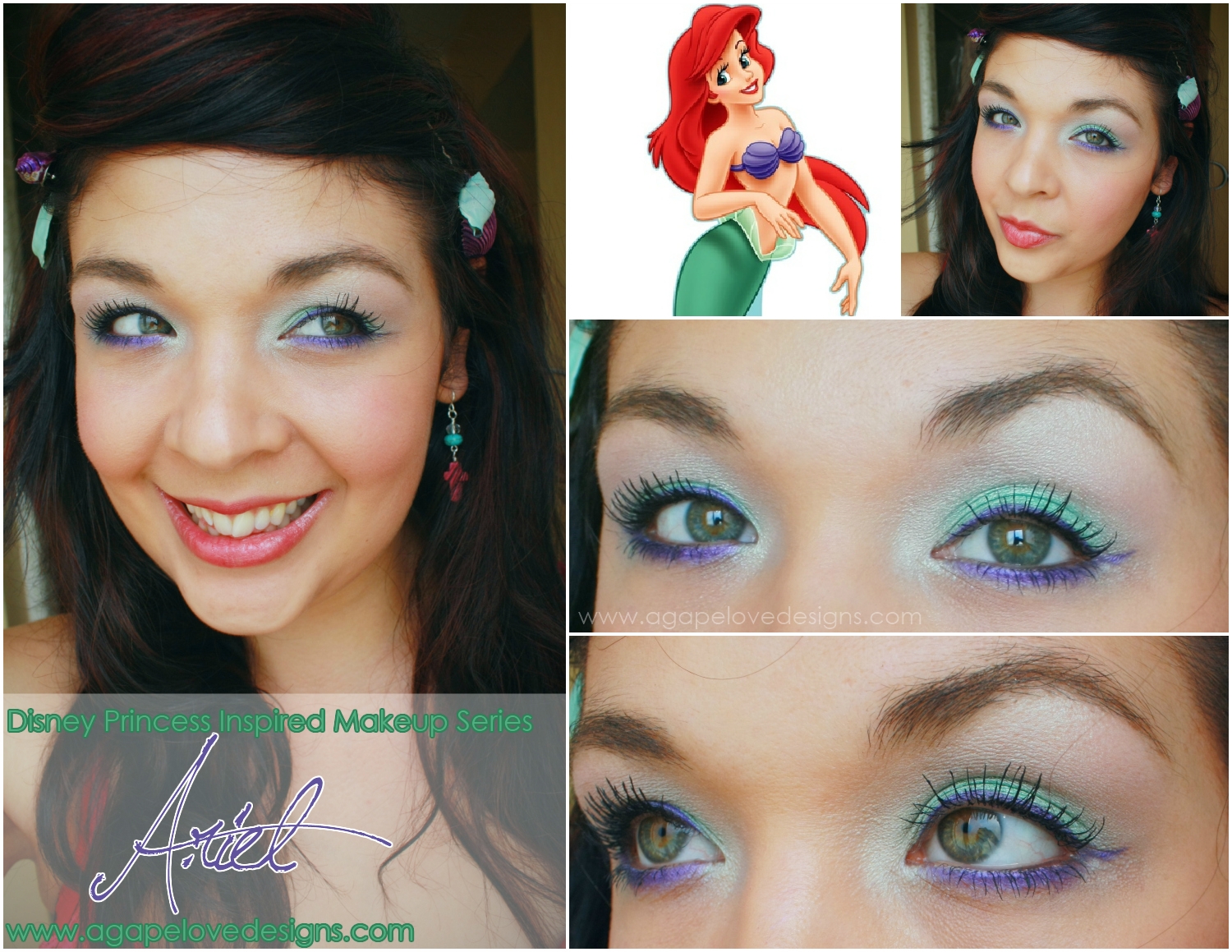 The Little Mermaid, Ariel, Inspired Makeup, Agape Love Designs