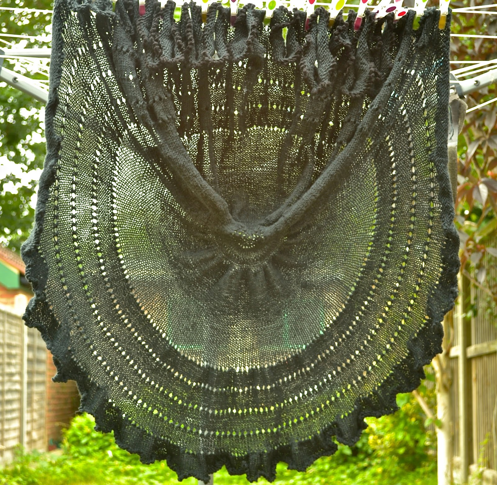 Knitting Novice Going Full Circle The Picot Pi Shawl is OFF THE NEEDLES