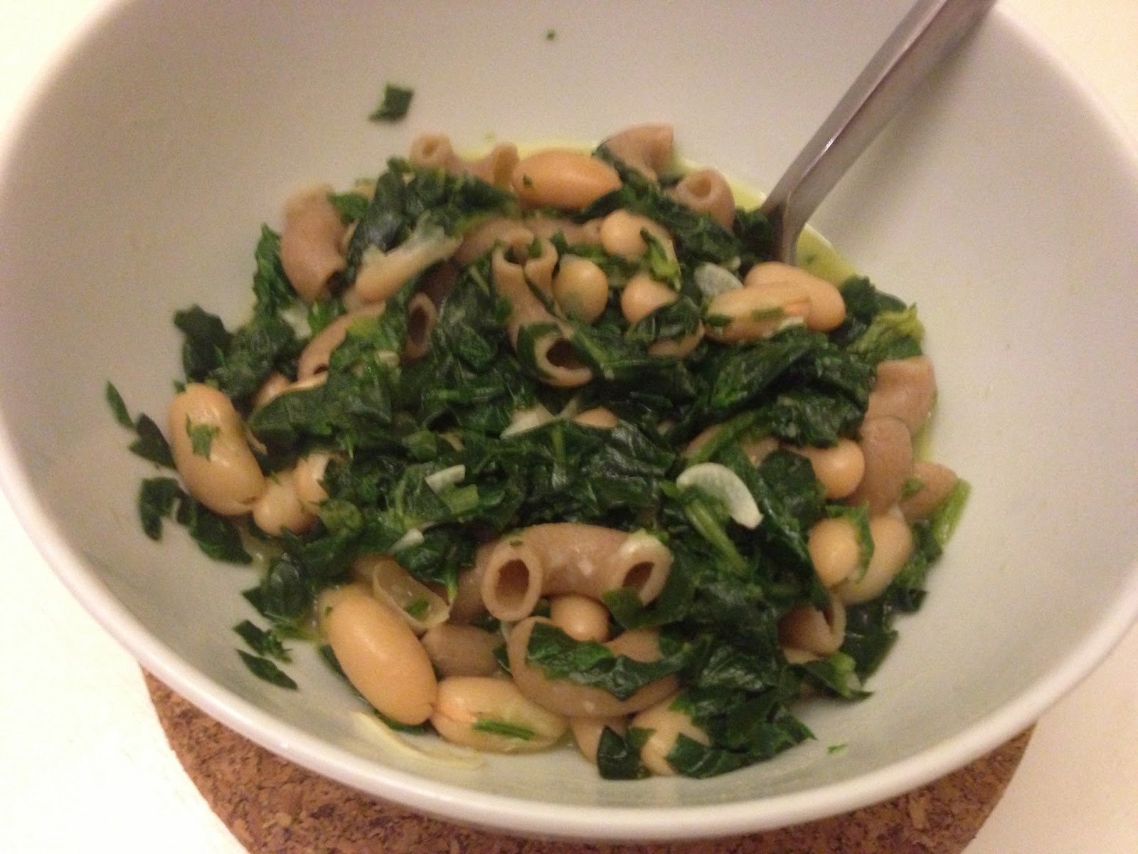 From Seed to Stomach Dandelion Greens and Cannellini Beans Over Whole Wheat Pasta