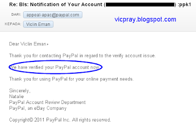 [Viclin] Panduan Verifikasi PayPal dengan Akun Bank PayPal+Email+From+PayPal3