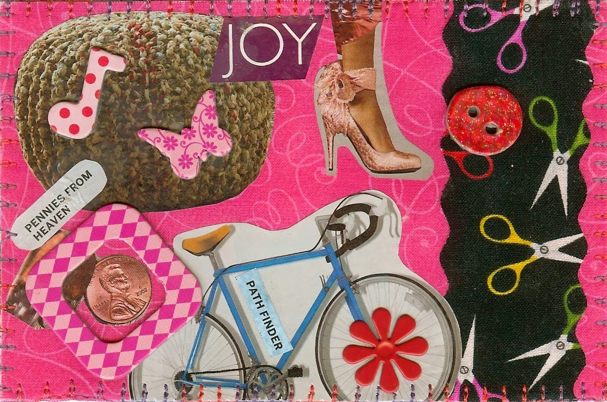 Sewing Fabric Postcards with ShereeSews Paper & Fabric Collage for a Change