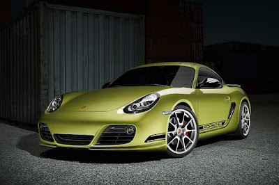 2011 Porsche Cayman R in yellow colour and black shadow in room