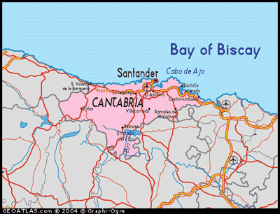 Cantabria Carte de la ville