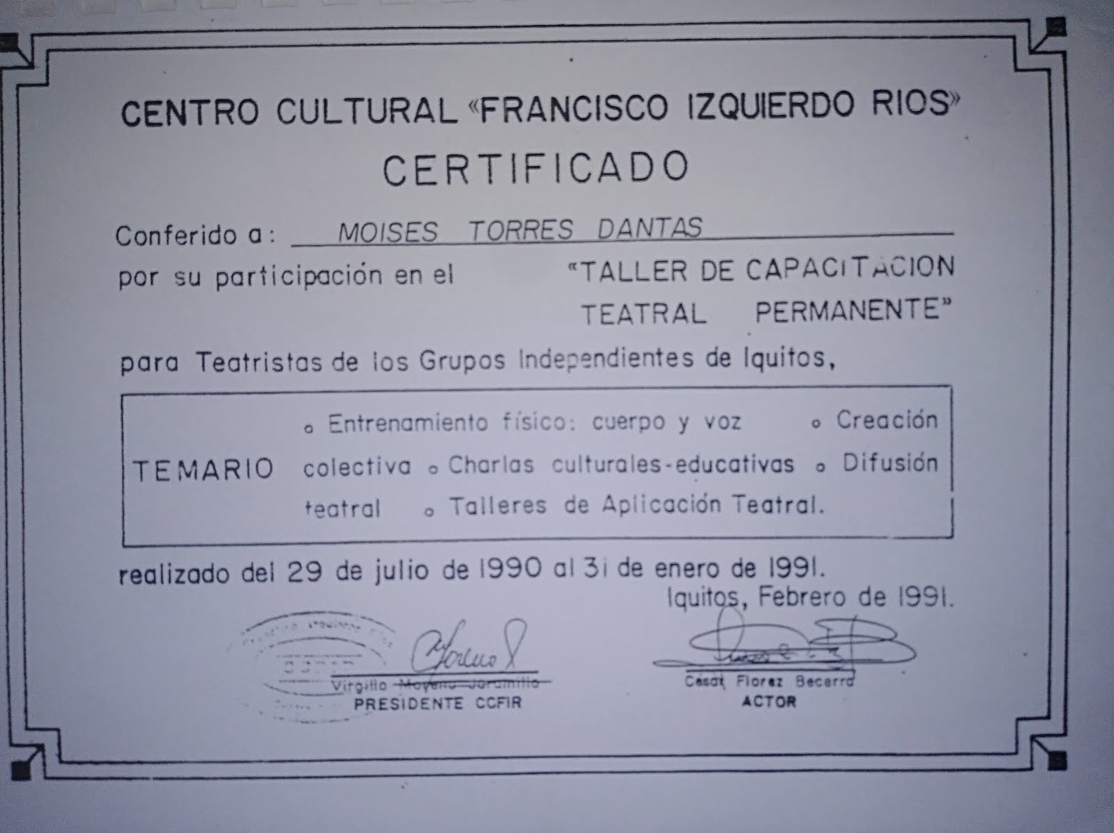 certificado febrero 91