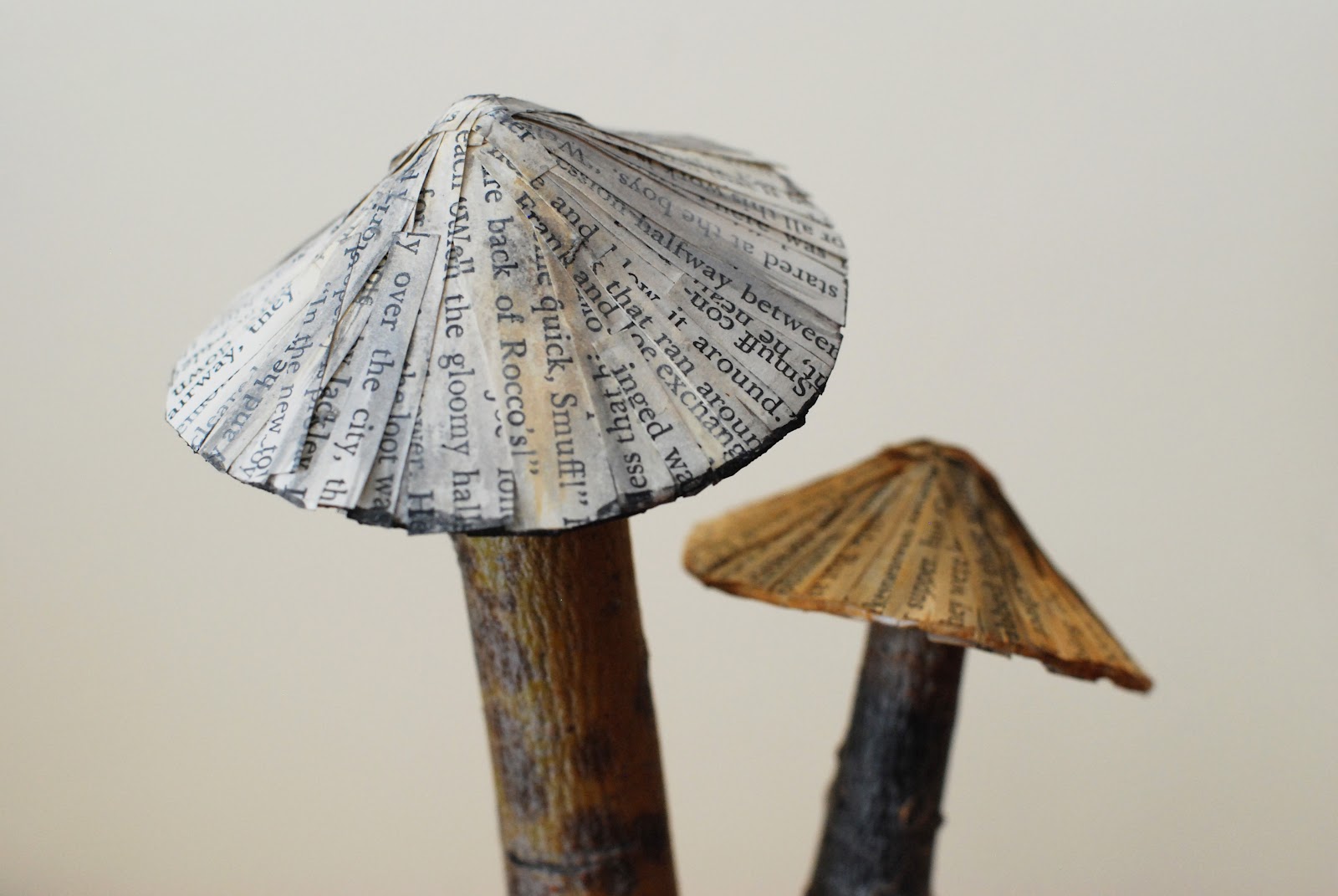 that artist woman Papier Mache Mushrooms