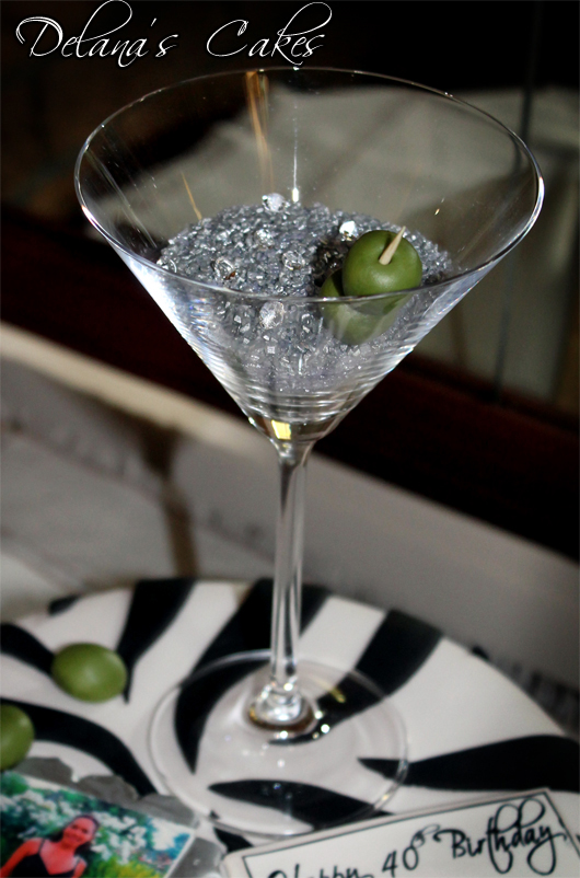 Delana's Cakes Martini Glass 40th Birthday Cake