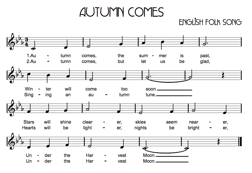 Folk Songs in 3/4 Time Beth's Notes