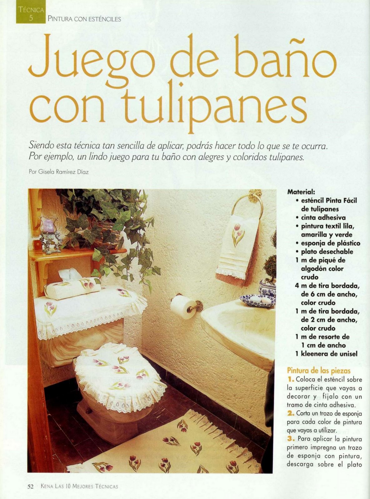 Juego de Baño con tulipanes