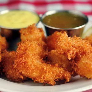 Coconut Shrimp With Orange Ginger Dijon Dipping Sauce or Lemon Pepper Mayonnaise Coconut Shrimp With Orange Ginger Dijon Dipping Sauce or Lemon Pepper Mayonnaise