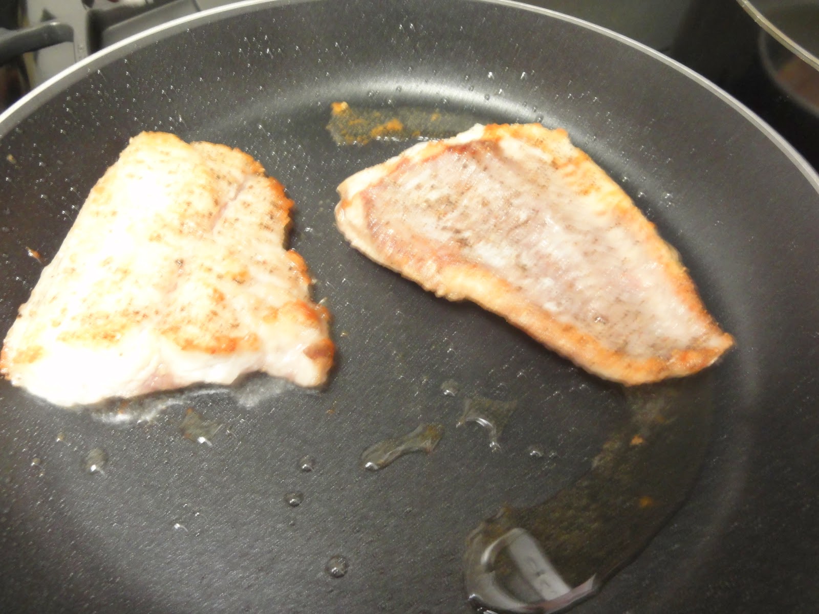 YourVicariousExperience Catfish with Spicy Spinach and Peppers