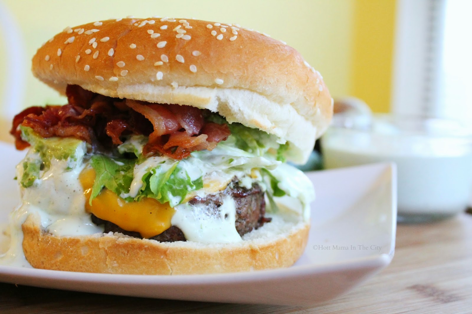 Hot Mama In The City Bacon Avocado & Jalapeño Ranch Cheeseburger
