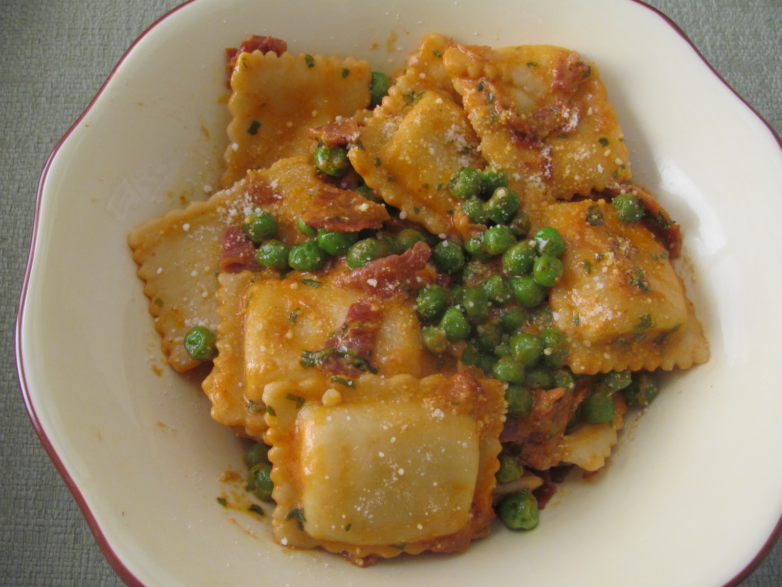 The Girly Girl Cooks PeaProsciutto Ravioli