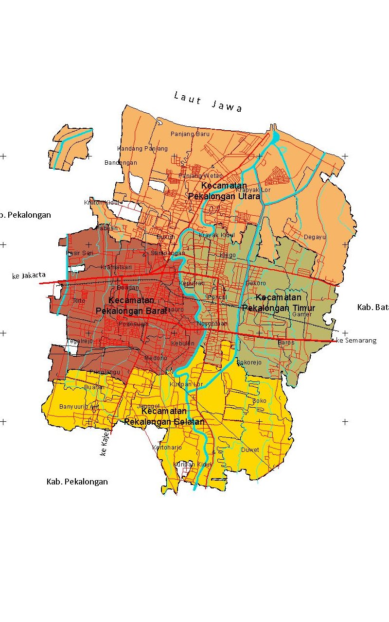 Peta Administratif Kota Pekalongan