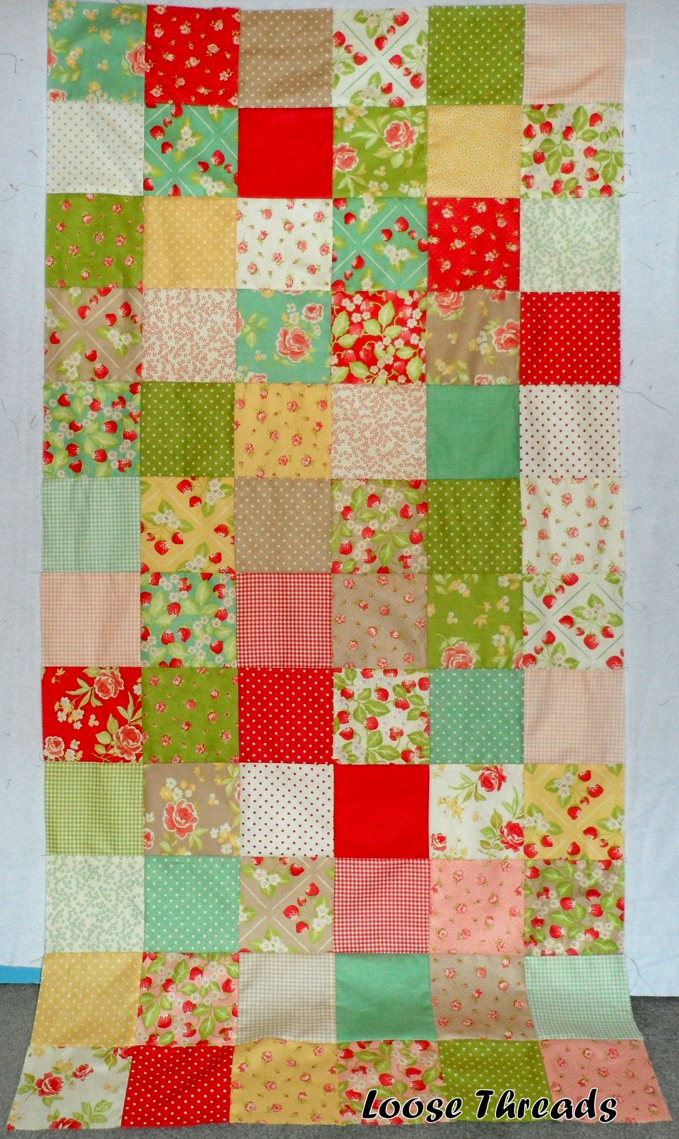 Loose Threads On Point Quilt from Charm Squares
